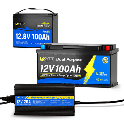 12V/24V/36V 100Ah Trolling Motor Battery Kit