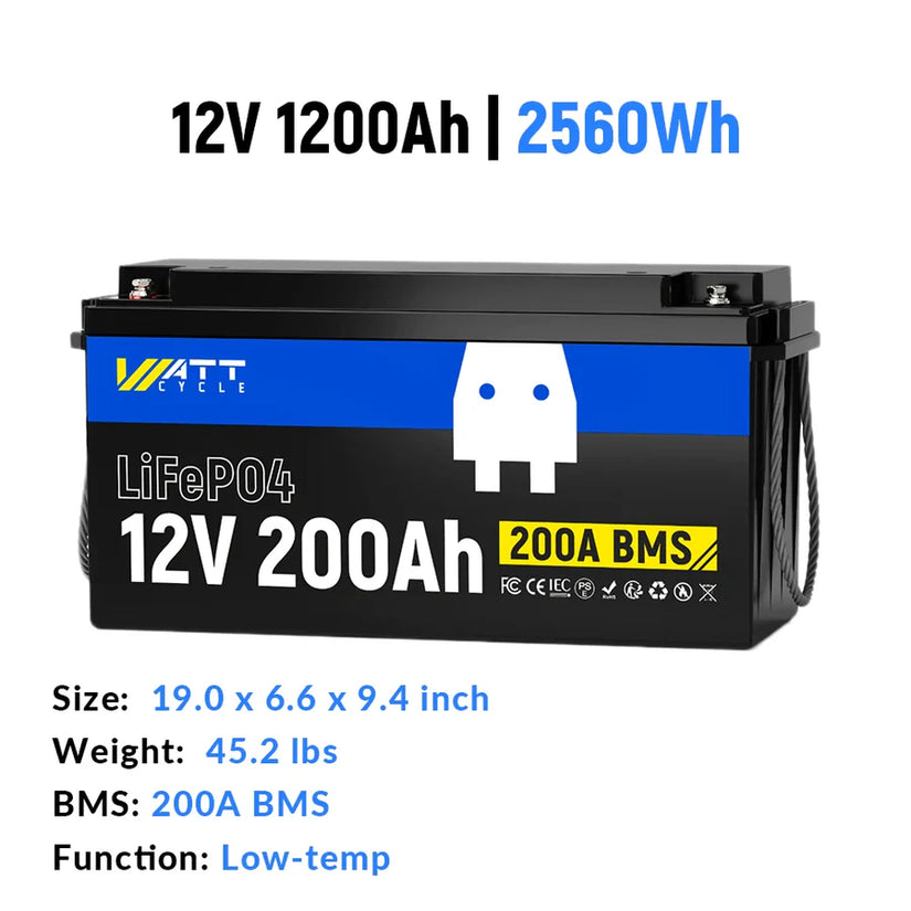 WattCycle_12V_200Ah_LIFePO4_Battery_200A_BMS_2560Wh_for_RV_Camper_Van