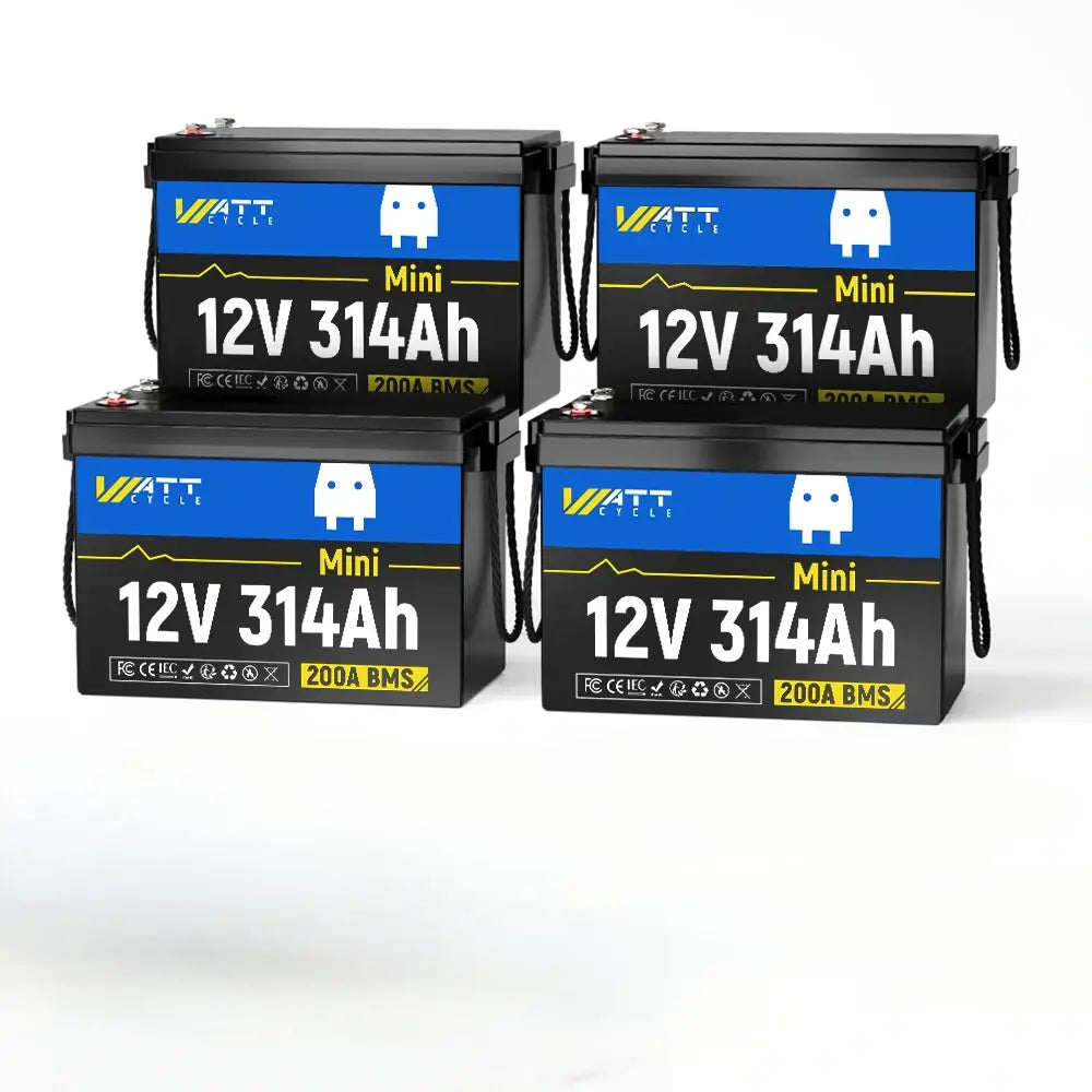 [👍 Bestseller] WattCycle 12V 314Ah Mini Basic LiFePO₄ Battery – 200A BMS, 4019Wh Deep Cycle