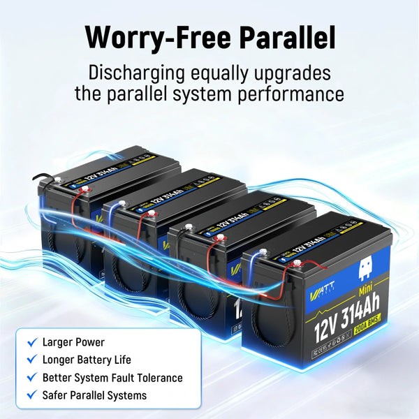 12V 314Ah Mini LiFePO4 Battery | 200A BMS | 4019Wh