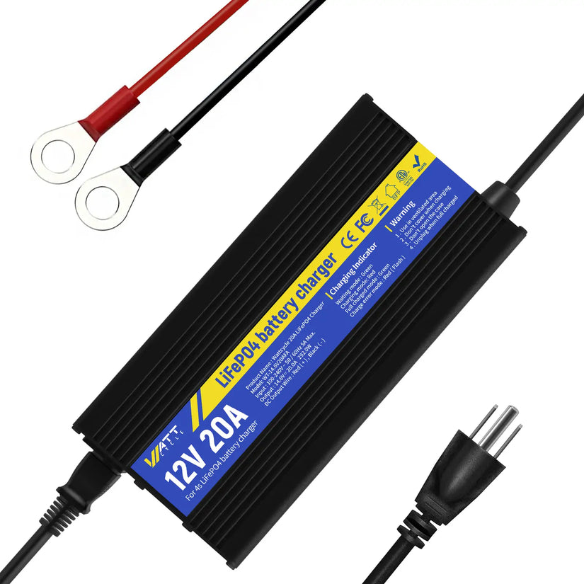 14.6V 20A Aluminum Shell LiFePO4 Battery Charger | Perfect for 12V 100Ah/200Ah