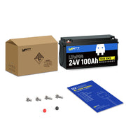 24V 100Ah LiFePO4 Battery | 100A BMS | 2560Wh | 30-70lb Trolling Motor