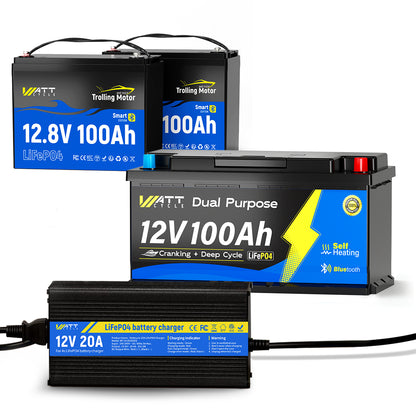 12V/24V/36V 100Ah Trolling Motor Battery Kit