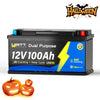 【🎃Halloween Treat】12V 100Ah 1200CCA Bluetooth LiFePO4 Battery with Self Heating | 200A BMS | 2560Wh