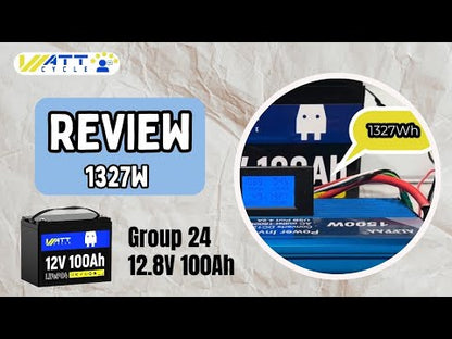 WattCycle 12V 100Ah Group 24 LiFePO4 Battery